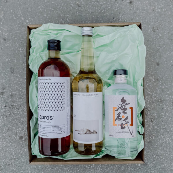 Rosé Negroni Box, apros Vermouth Rosé, Fernet Hunter, N.I.P Rare Gin